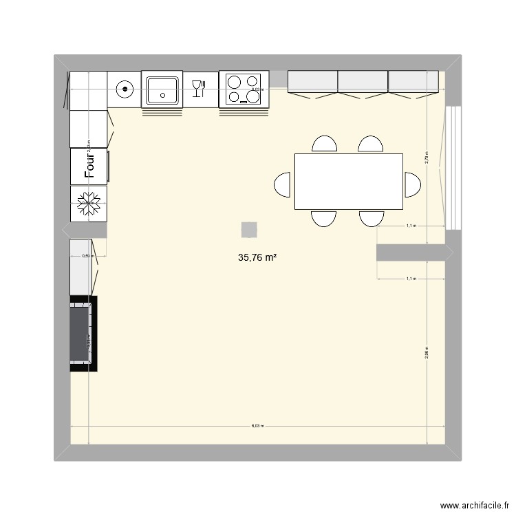 RAYMOND 2. Plan de 1 pièce et 36 m2