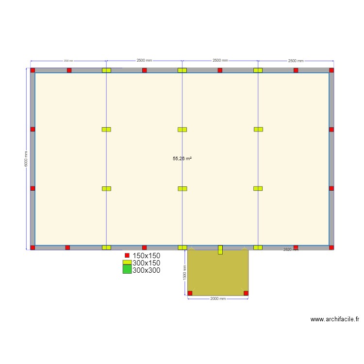 Чехов Сваи. Plan de 2 pièces et 57 m2