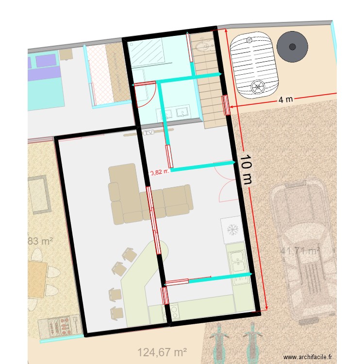 Villa R+1 V2. Plan de 13 pièces et 242 m2