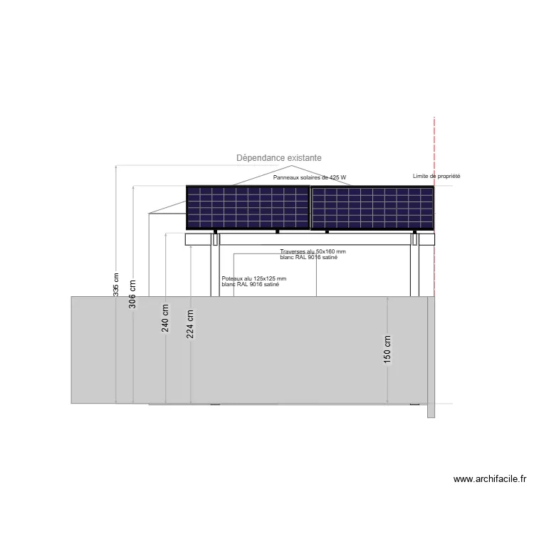 vue du voisin pergola solaire avec PS maj A. Plan de 