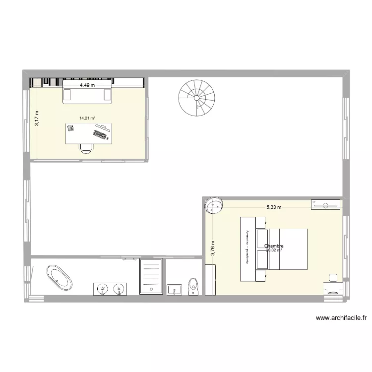 Plan cible combles. Plan de 