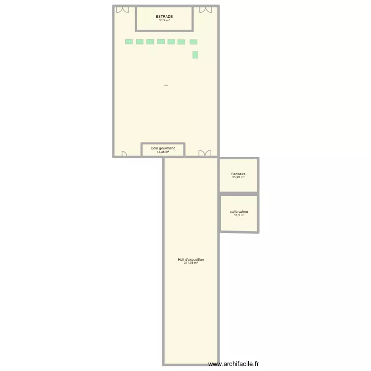Salle pierre guedou. Plan de 6  et 816 m²