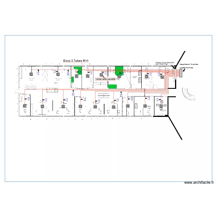 Exco 3 tube  R+1. Plan de 
