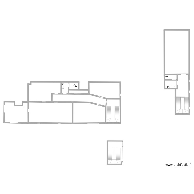 siao. Plan de 2 pièces et 43 m2