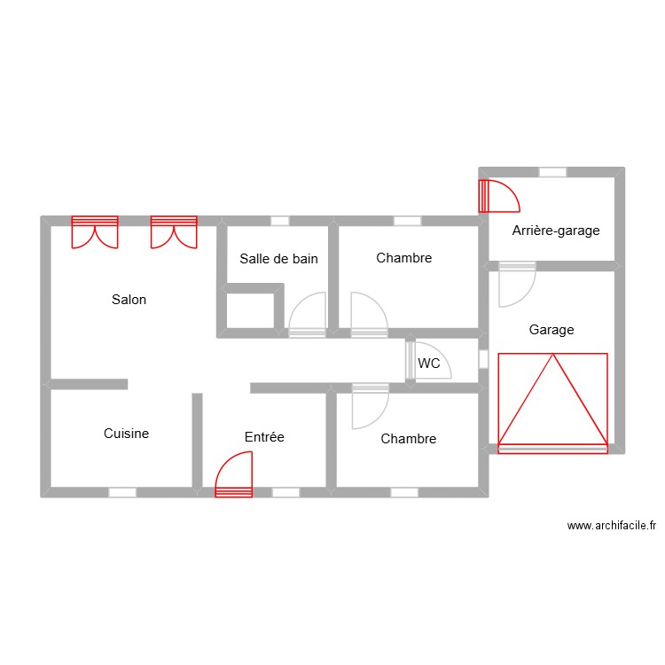 Baldouminous_plan. Plan de 8 pièces et 66 m2