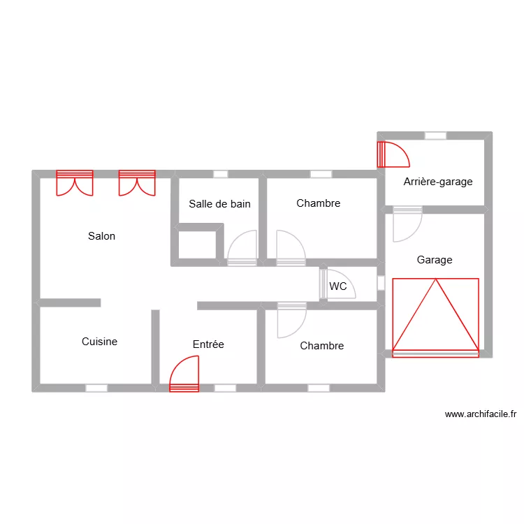 Baldouminous_plan. Plan de 8  et 66 m²