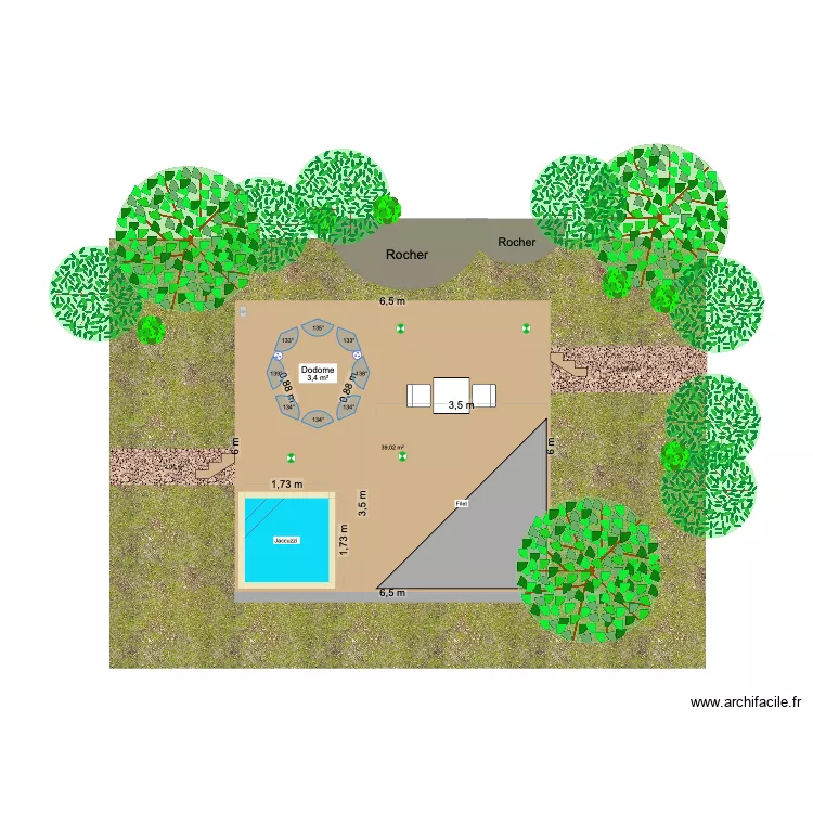 Dodoma. Plan de 1 Pièce et 3 m²
