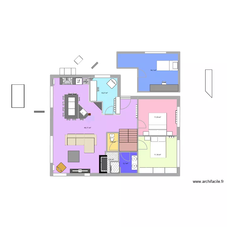 Maison THISE2. Plan de 9  et 94 m²