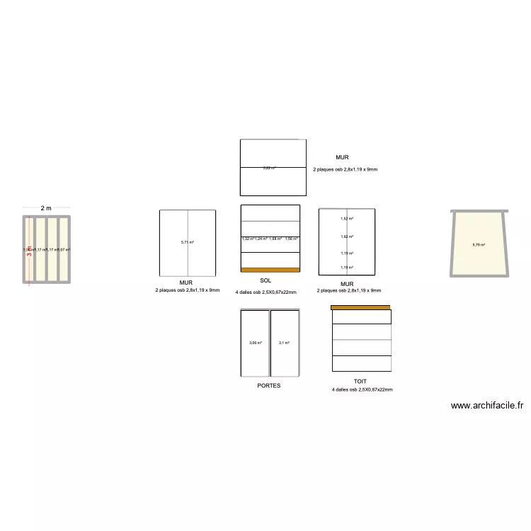 cabanon outil negru deltabois. Plan de 
