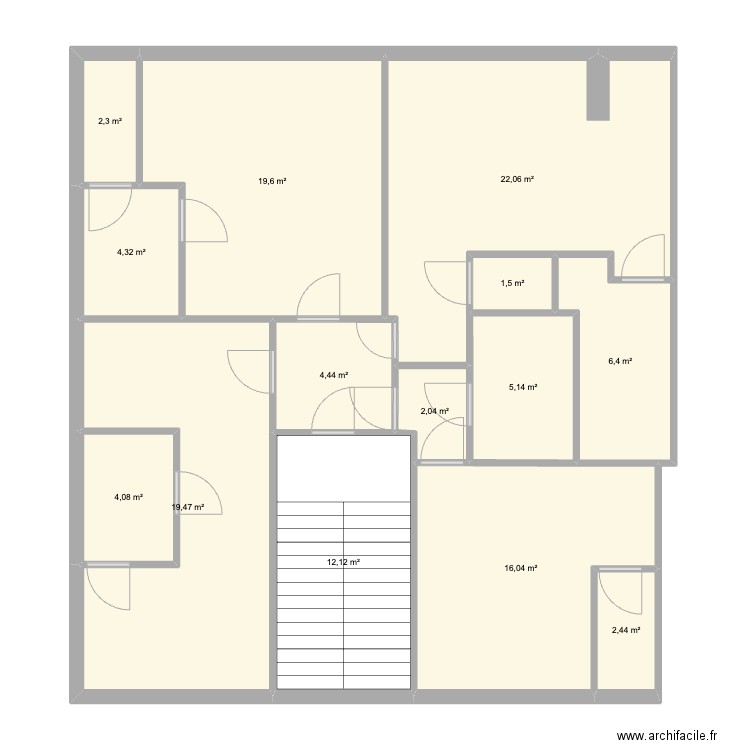 clamart. Plan de 14 pièces et 122 m2