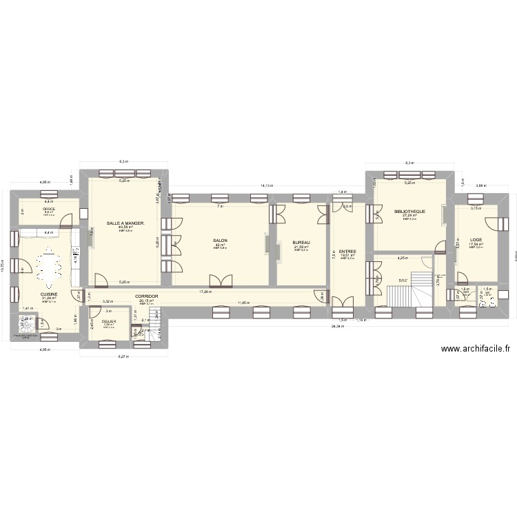 Beauvais ETAGE1. Plan de 16 pièces et 270 m2