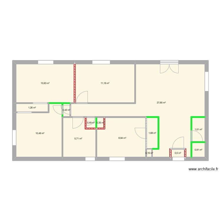 Bouis modif placo 1. Plan de 0 pièce et 0 m2