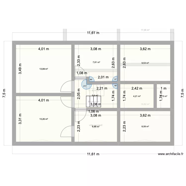 Grumiaux v4. Plan de 36  et 466 m²