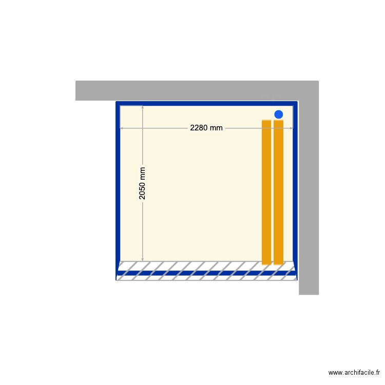 Petra. Plan de 1 pièce et 5 m2