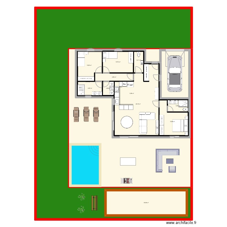 lot 9 idée 99.76m2 + 20.99m2 garage ( suite parentale ). Plan de 14 pièces et 792 m2