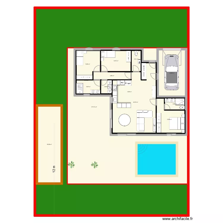lot 9 id&eacute;e 99.76m2 + 20.99m2 garage ( suite parentale ). Plan de 