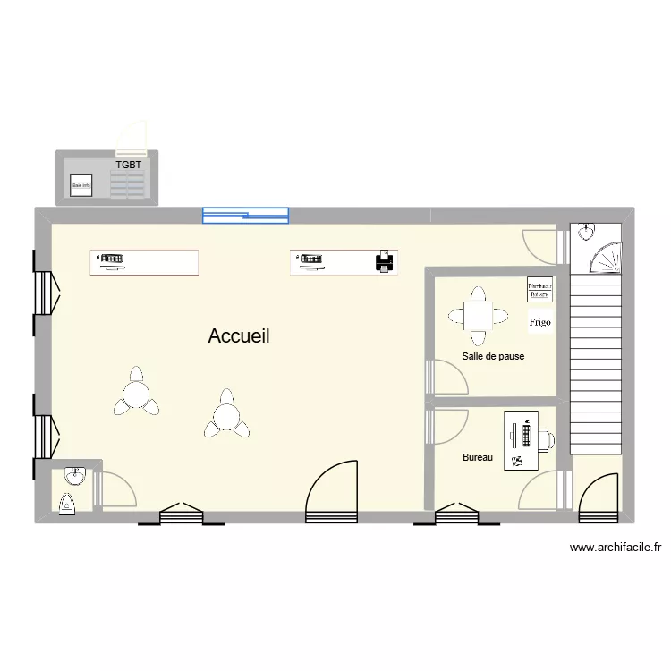 RDC - Accueil Drive pi&eacute;ton_30_04/2026. Plan de 2  et 92 m²