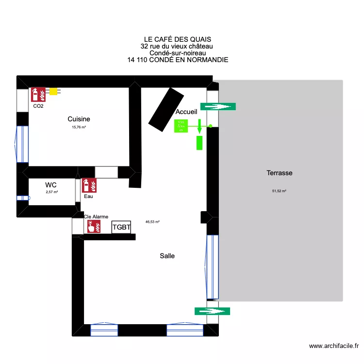 Caf&eacute; des quais. Plan de 