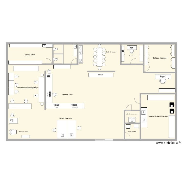 plan labo. Plan de 7 pièces et 344 m2