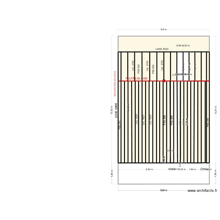 DALLE niveau 3. Plan de 24 pièces et 88 m2
