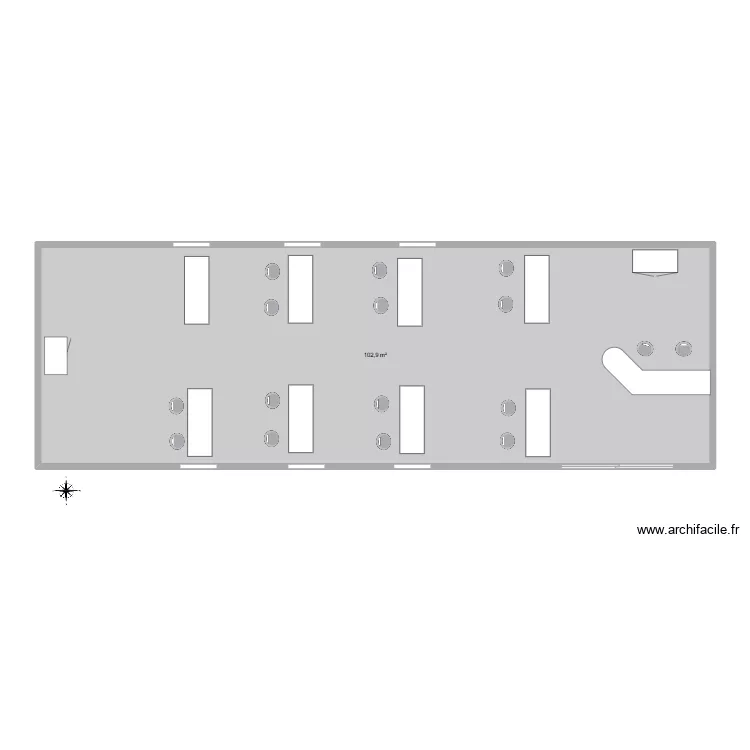 laboratoire. Plan de 1  et 103 m²