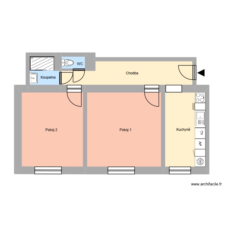 Bohuslava Martinů 807, byt 3. Plan de 0 pièce et 0 m2