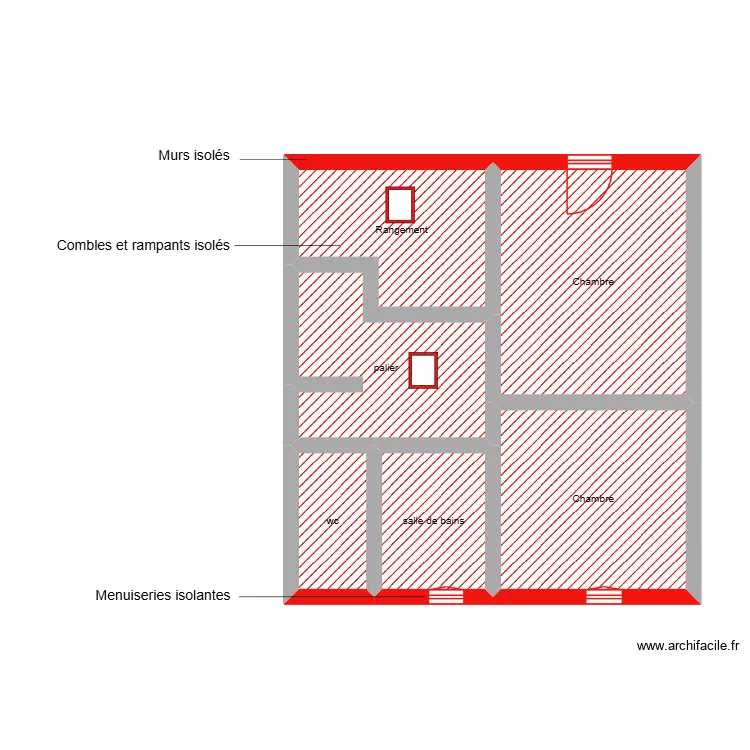 DENIS Patricia &eacute;tage &eacute;tape 1 et 2. Plan de 6  et 46 m²