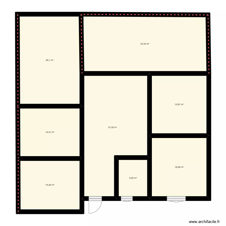 base. Plan de 8  et 157 m²
