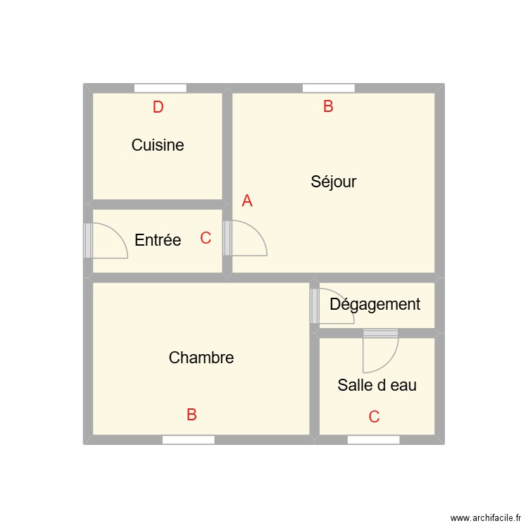 2510 COADOU. Plan de 6 pièces et 14 m2