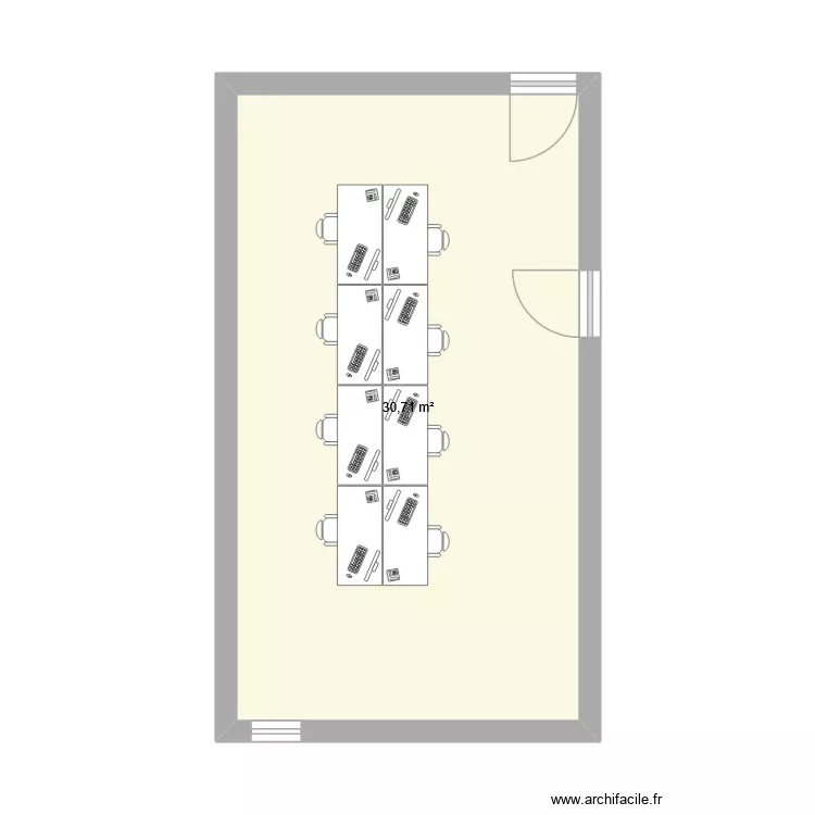 PIECE 4483. Plan de 1 Pièce et 31 m²