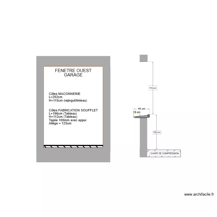 AAA - COUPE F GARAGE OUEST. Plan de 