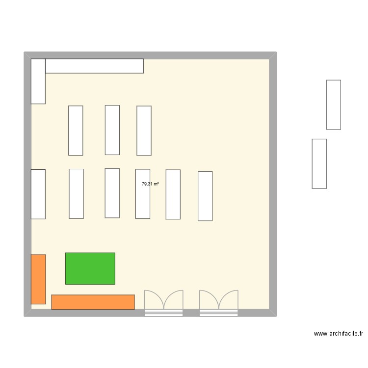 supeco. Plan de 1 pièce et 79 m2