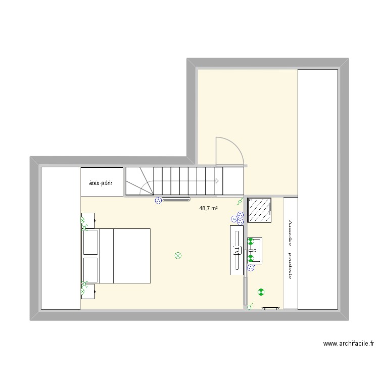 devoir ML 2. Plan de 1 pièce et 49 m2
