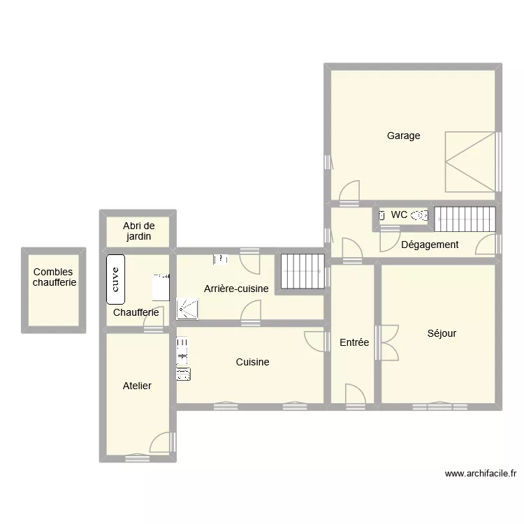 couleua rdc. Plan de 12  et 144 m²