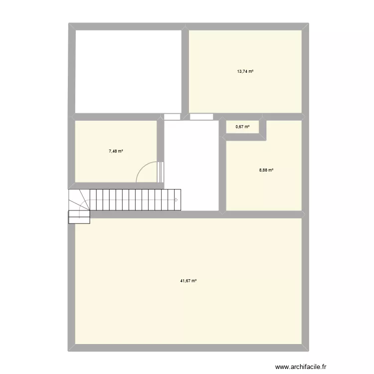 maison. Plan de 5  et 72 m²