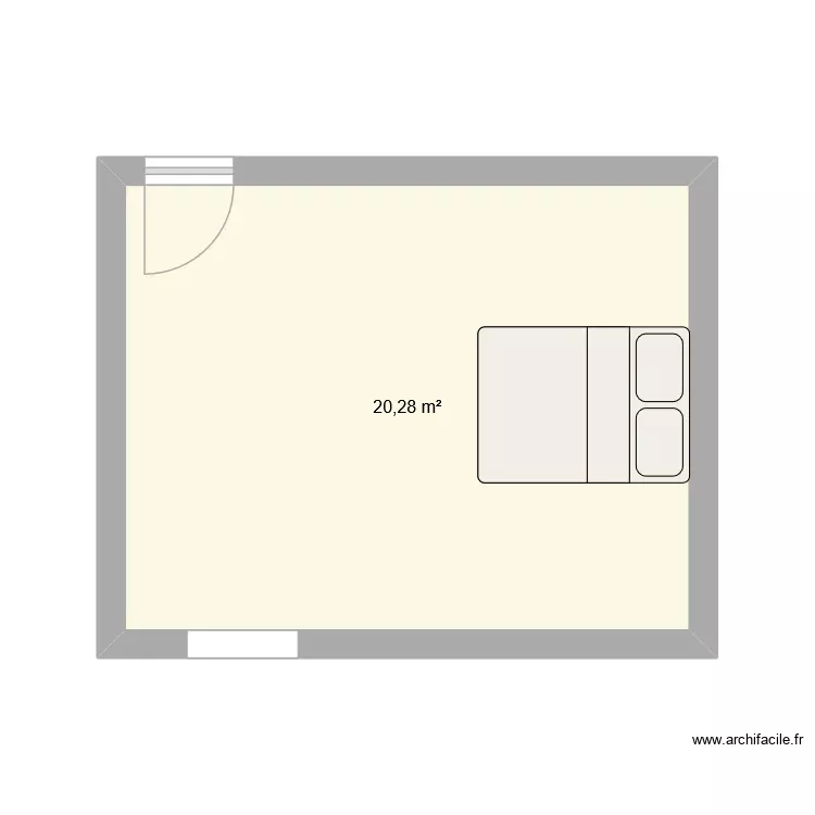 Chambre d'amis. Plan de 1 Pièce et 20 m² Chambre d'amis. Plan de 1 Pièce et 20 m²