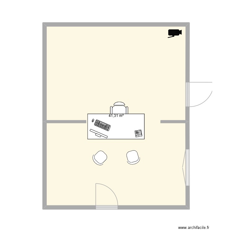 0016 - BUREAU DE GESTION PRINCIPAL. Plan de 1 pièce et 41 m2