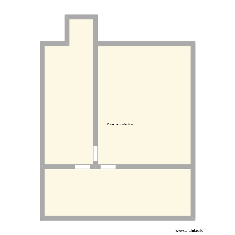 Confection. Plan de 3 pièces et 85 m2