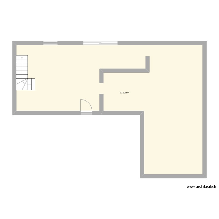 Test. Plan de 1 pièce et 77 m2