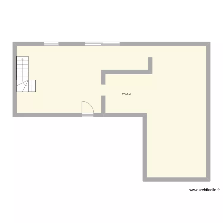 Test. Plan de 1 pièce et 77 m²