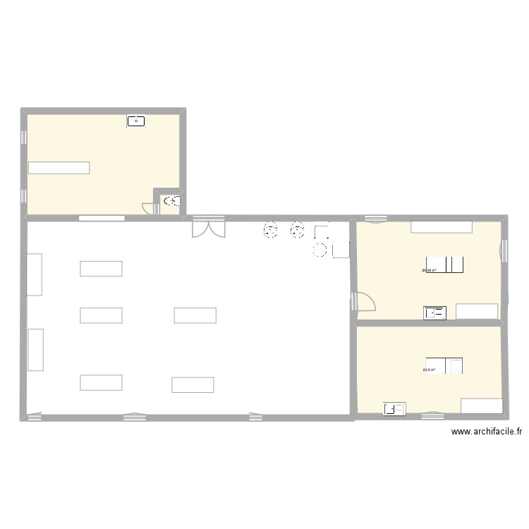 Maison saint Jeures étage 1. Plan de 3 pièces et 79 m2