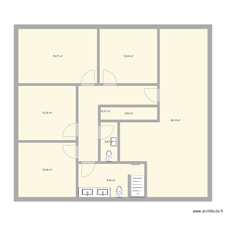 TEST 2. Plan de 9 pièces et 117 m2