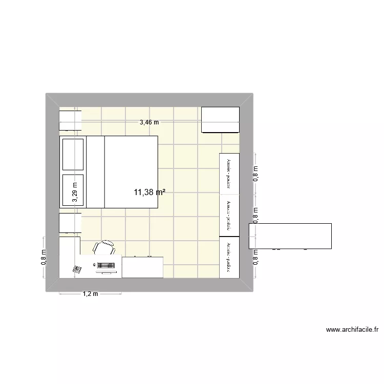 chambre cs. Plan de 1 et 11 m² chambre cs. Plan de 1 et 11 m²