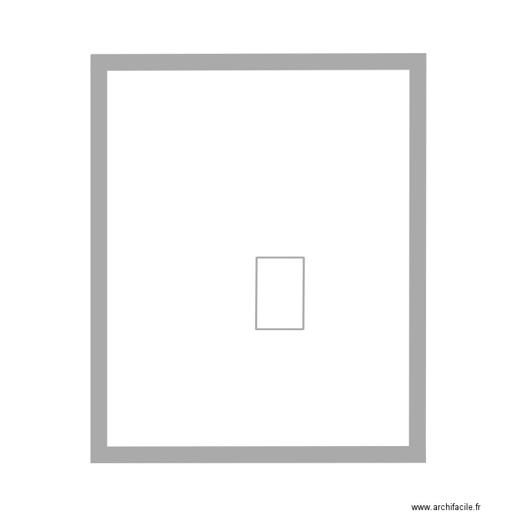 2ème étage avant travaux. Plan de 1 pièce et 1 m2