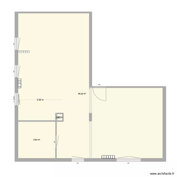 AL E7 EXISTANT vide. Plan de 3 Pièces et 99 m² AL E7 EXISTANT vide. Plan de 3 Pièces et 99 m²