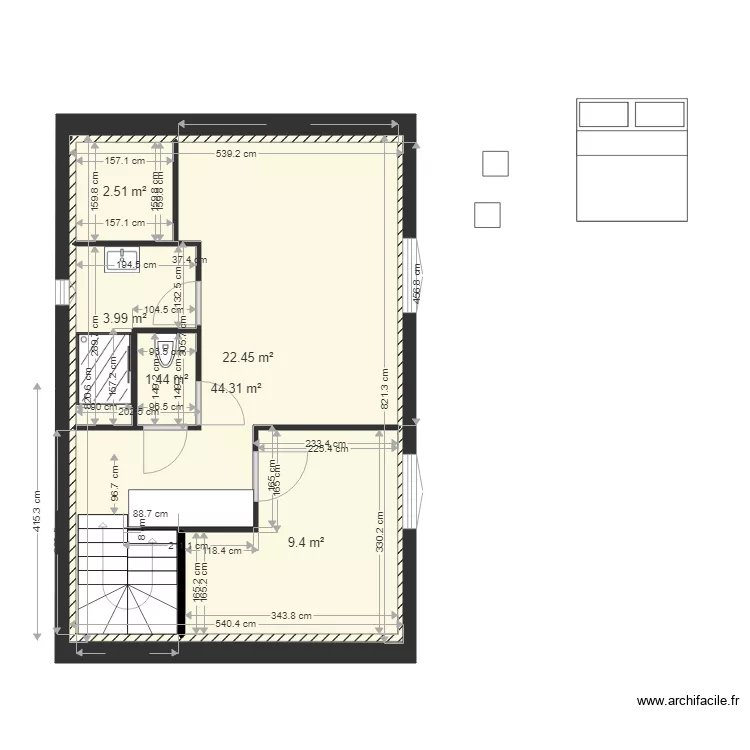 natacha surelevation 2026-11. Plan de 21  et 379 m²