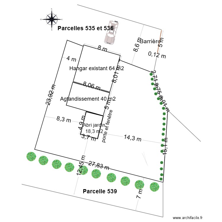DP2 Plan de masse Parcelle 338 abri atelier. Plan de 0 pièce et 0 m2