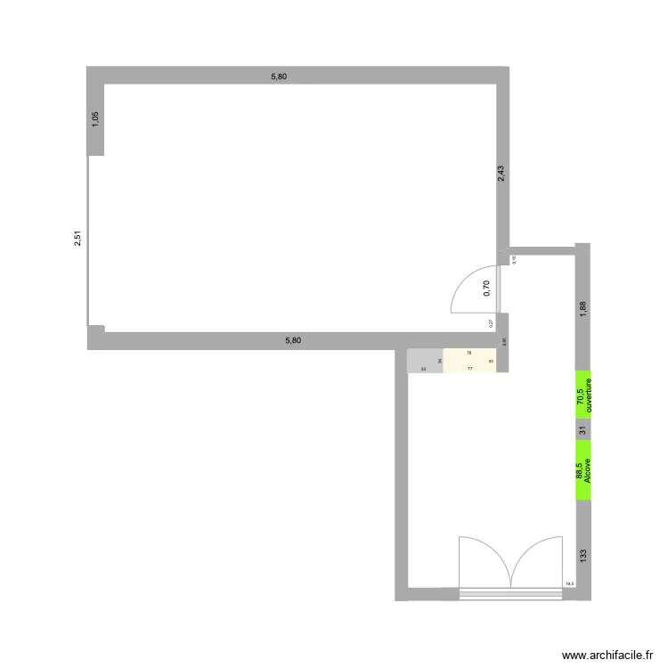 Initial cuisine. Plan de 