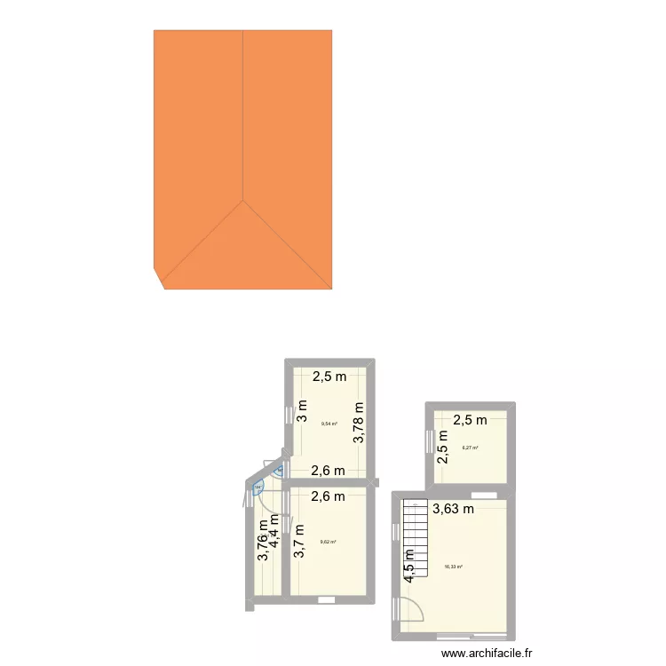 Tallende. Plan de 5 Pièces et 46 m²