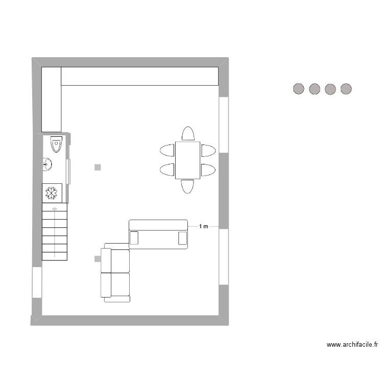 portissol 3. Plan de 1 pièce et 45 m2